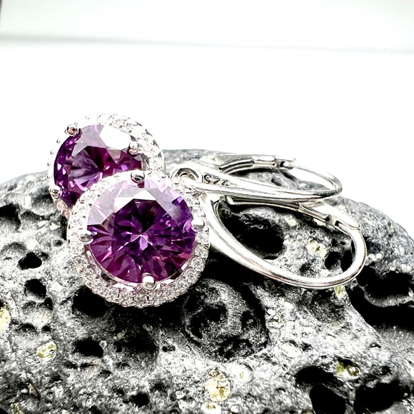 New Color Change Alexandrite Earrings Sterling Silver ,  June Birthstone - Picture 2 of 6